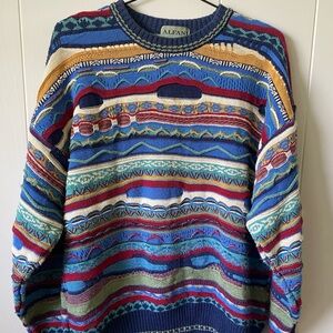 Vintage 90s Alfani sweater 'Coogi style' colorful knit